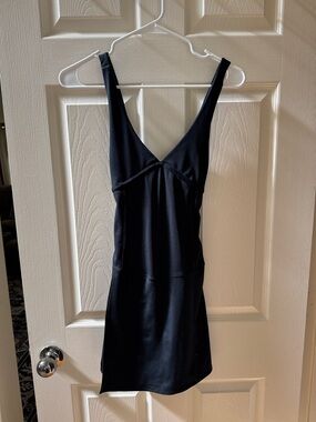 Free People Black Sleeveless Mini Dress with Deep V